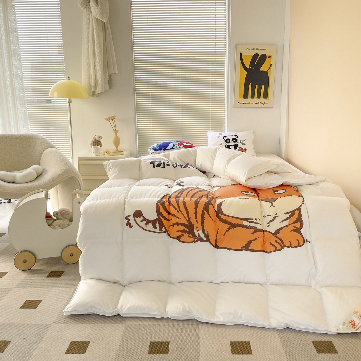 91家纺网 家纺一手货源 找家纺 暖羽屋羽绒馆 2025新款卡通国标95白鹅绒被芯羽绒被子1.5米 儿童羽绒被婴幼儿 学生鹅绒被 你瞅啥