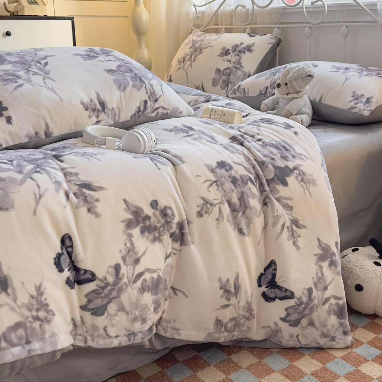 潮邦创意家居 2025新款5D数码牛奶绒印花系列四件套 恋薇