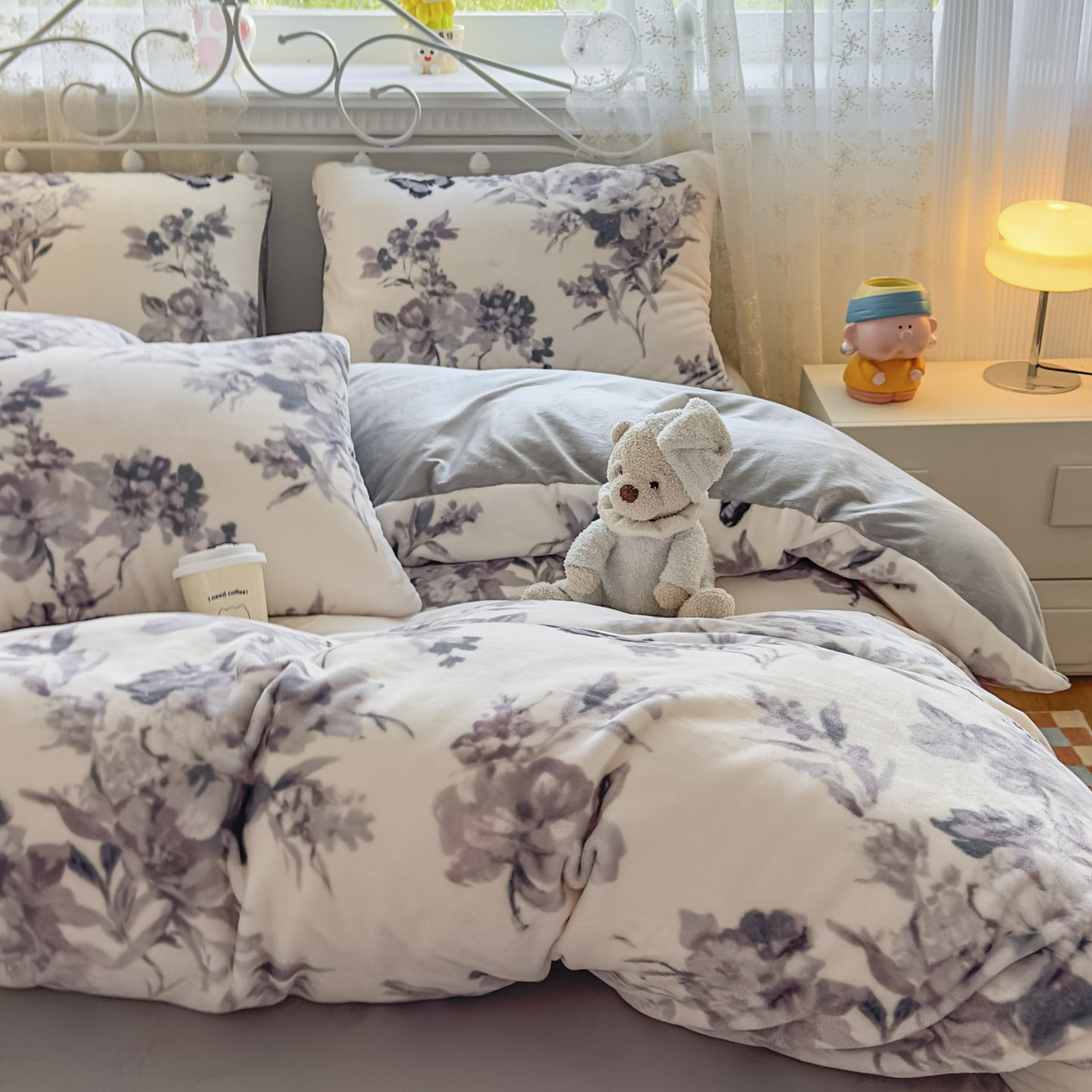 91家纺网 家纺一手货源 找家纺 潮邦创意家居 2025新款5D数码牛奶绒印花系列四件套 恋薇