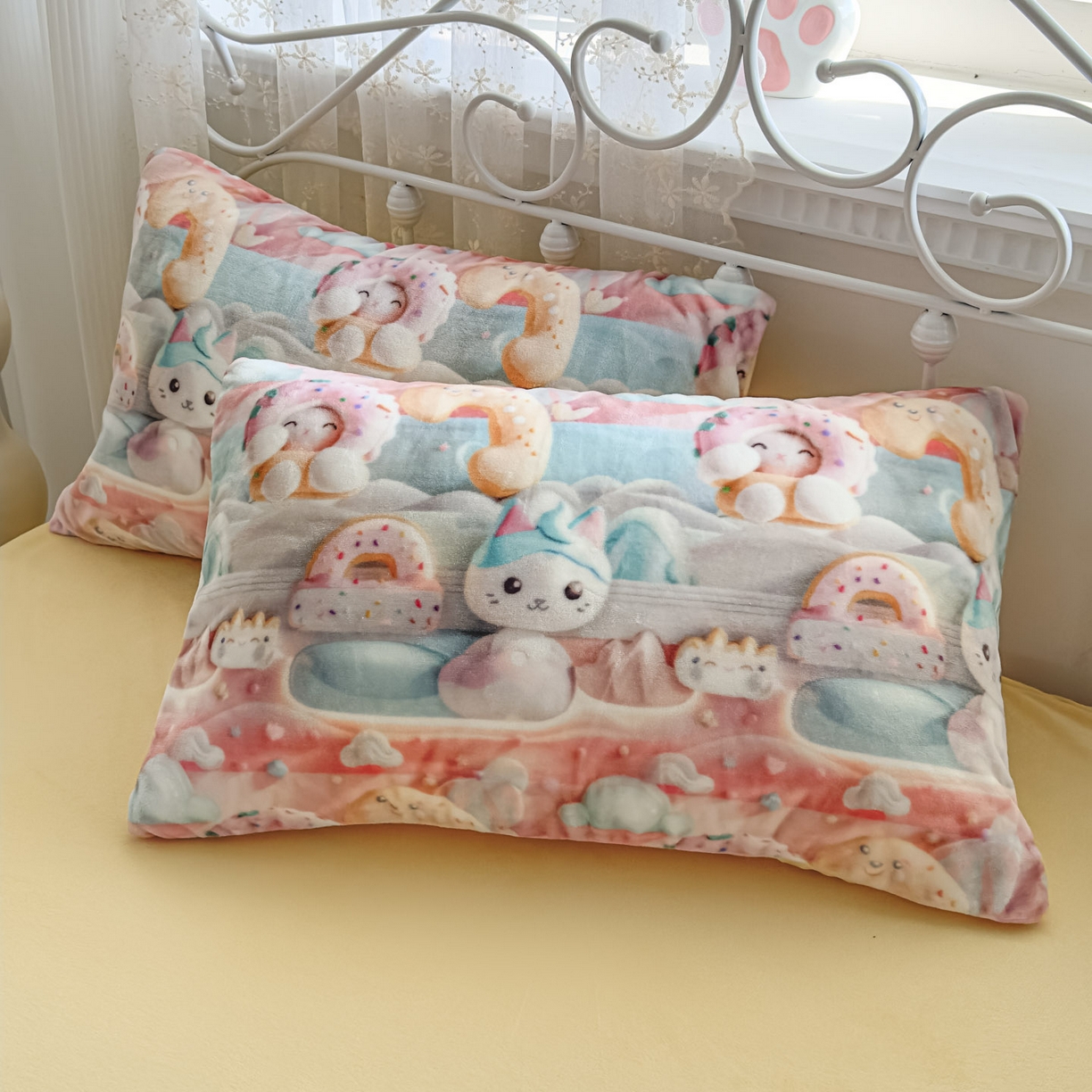 91家纺网 家纺一手货源 找家纺 潮邦创意家居 2025新款5D数码牛奶绒印花系列四件套 甜甜圈