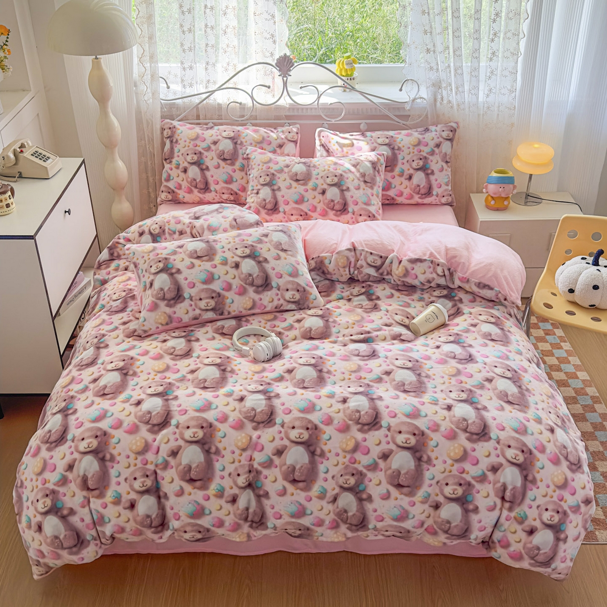 91家纺网 家纺一手货源 找家纺 潮邦创意家居 2025新款5D数码牛奶绒印花系列四件套 梦宝