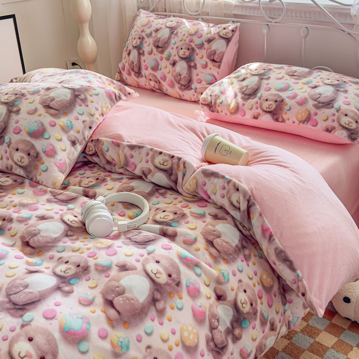 91家纺网 家纺一手货源 找家纺 潮邦创意家居 2025新款5D数码牛奶绒印花系列四件套 梦宝