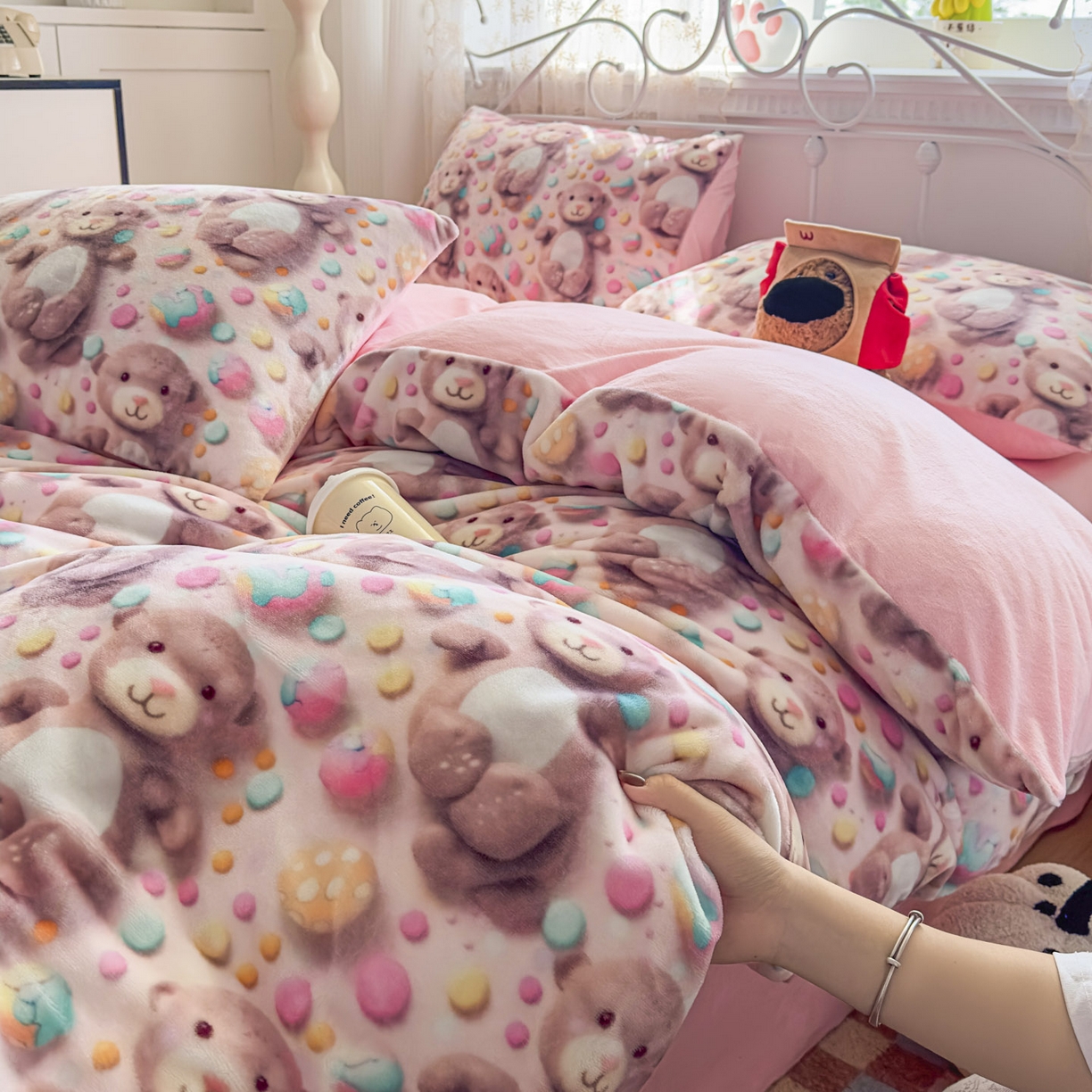 91家纺网 家纺一手货源 找家纺 潮邦创意家居 2025新款5D数码牛奶绒印花系列四件套 梦宝