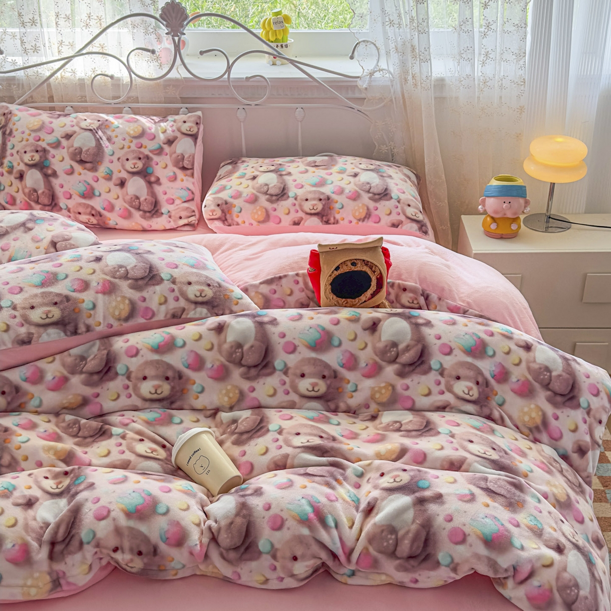 91家纺网 家纺一手货源 找家纺 潮邦创意家居 2025新款5D数码牛奶绒印花系列四件套 梦宝