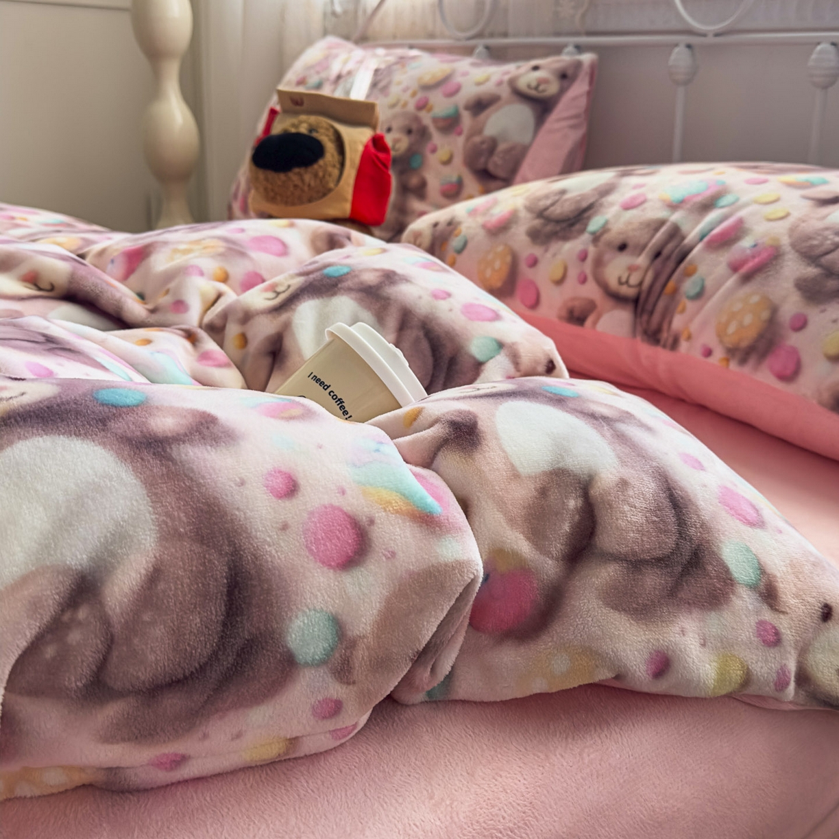 91家纺网 家纺一手货源 找家纺 潮邦创意家居 2025新款5D数码牛奶绒印花系列四件套 梦宝