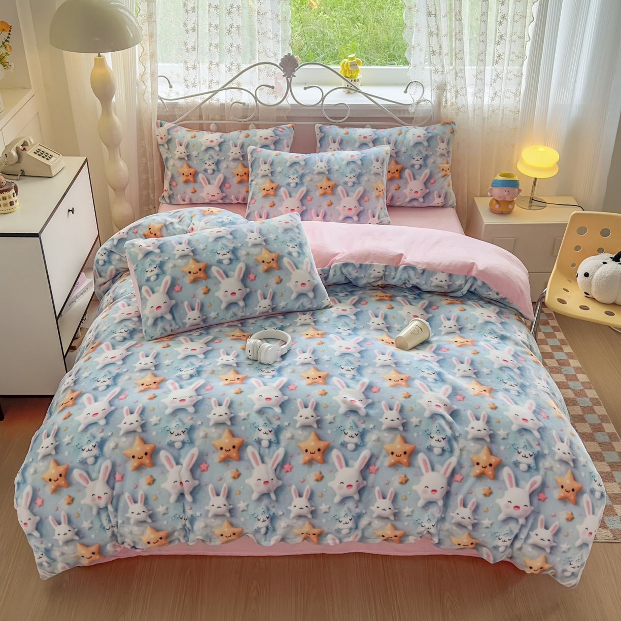 91家纺网 家纺一手货源 找家纺 潮邦创意家居 2025新款5D数码牛奶绒印花系列四件套 巧可