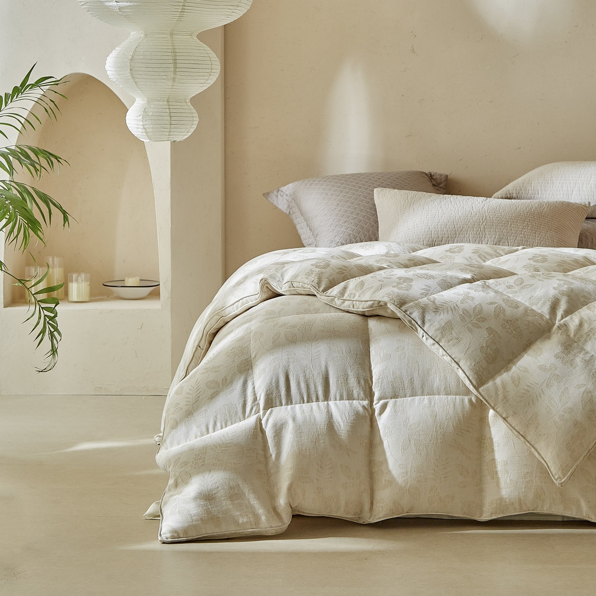 91家纺网 家纺一手货源 找家纺 （总）暖羽屋羽绒馆 2025新款乐町95白鹅绒被芯 双层羽绒被子 加厚冬被2米被子 春秋被