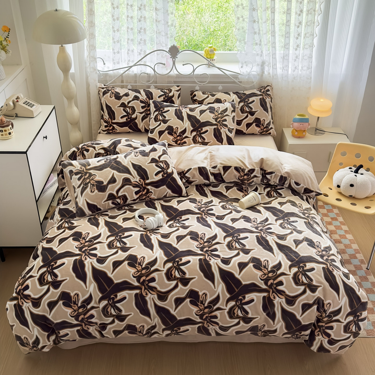 91家纺网 家纺一手货源 找家纺 潮邦创意家居 2025新款5D数码牛奶绒印花系列四件套 秋宣