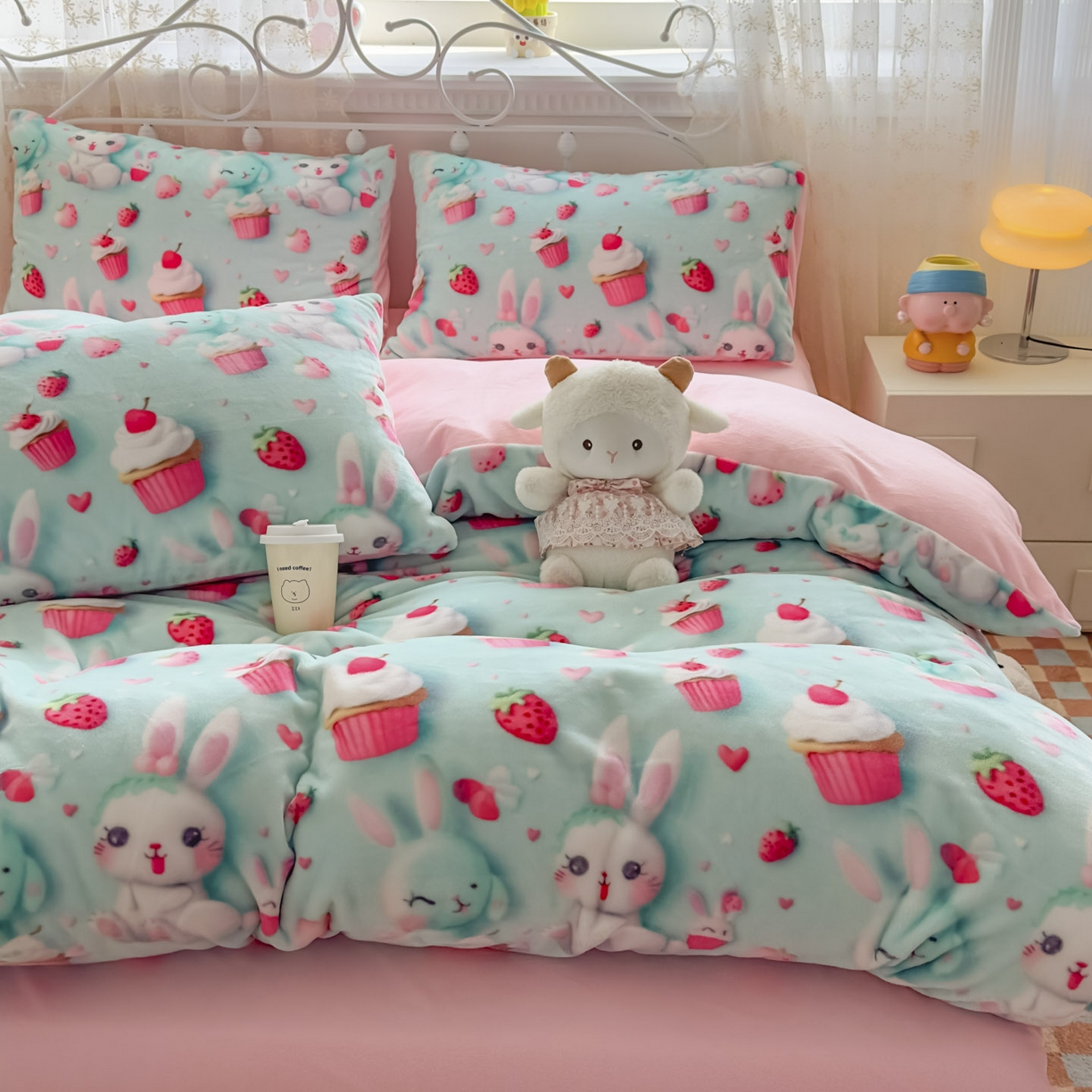 91家纺网 家纺一手货源 找家纺 潮邦创意家居 2025新款5D数码牛奶绒印花系列四件套 甜梦