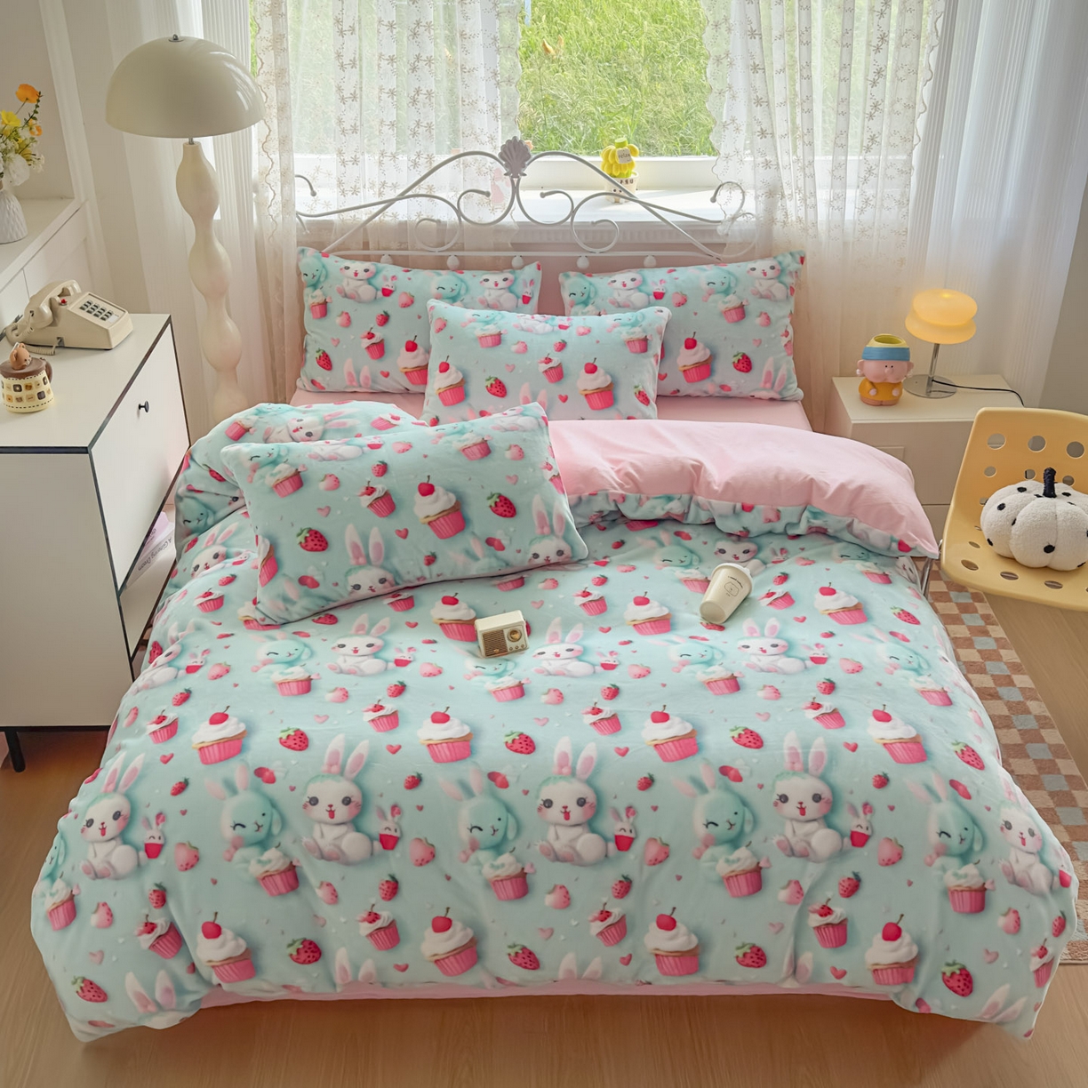 91家纺网 家纺一手货源 找家纺 潮邦创意家居 2025新款5D数码牛奶绒印花系列四件套 甜梦