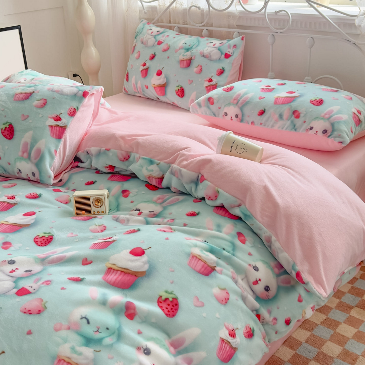 91家纺网 家纺一手货源 找家纺 潮邦创意家居 2025新款5D数码牛奶绒印花系列四件套 甜梦