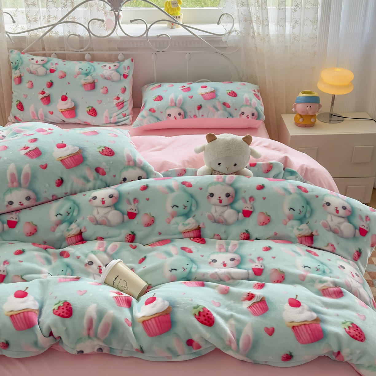 91家纺网 家纺一手货源 找家纺 潮邦创意家居 2025新款5D数码牛奶绒印花系列四件套 甜梦