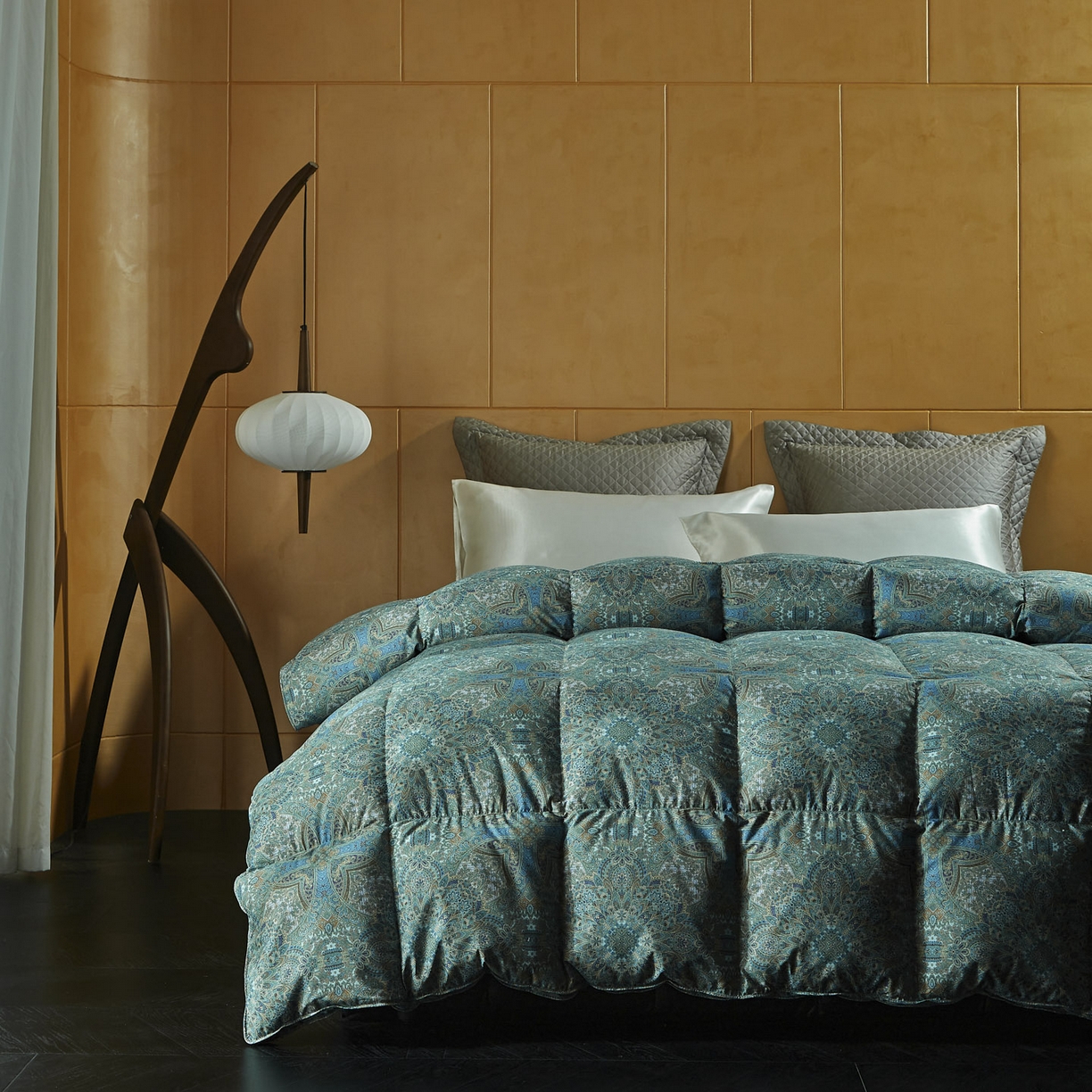 91家纺网 家纺一手货源 找家纺 暖羽屋羽绒馆 2025新款95白鸭绒被芯 罗斯空间 国标鸭绒被 羽绒被子2米双人春秋被 烟雨青