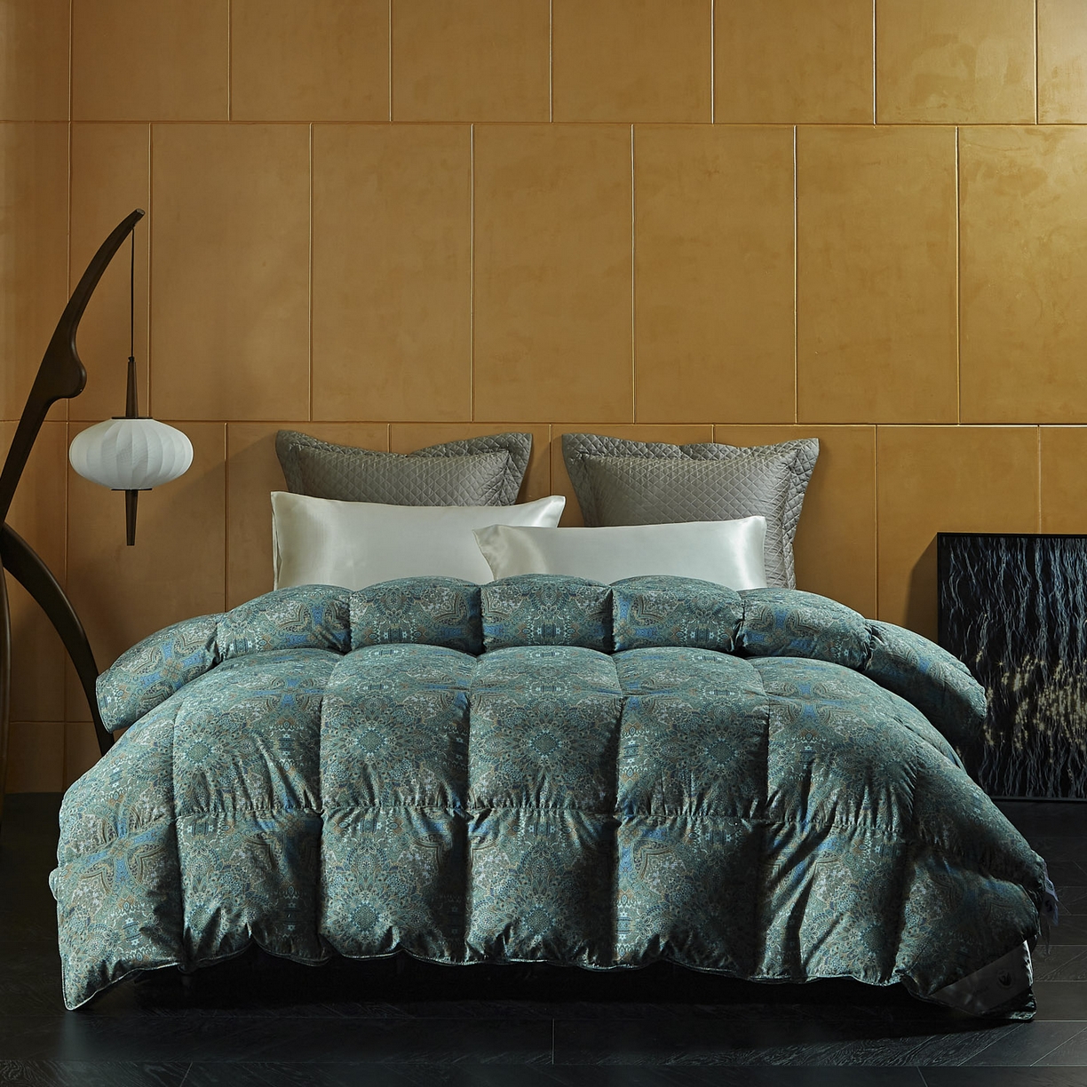 91家纺网 家纺一手货源 找家纺 暖羽屋羽绒馆 2025新款95白鸭绒被芯 罗斯空间 国标鸭绒被 羽绒被子2米双人春秋被 烟雨青