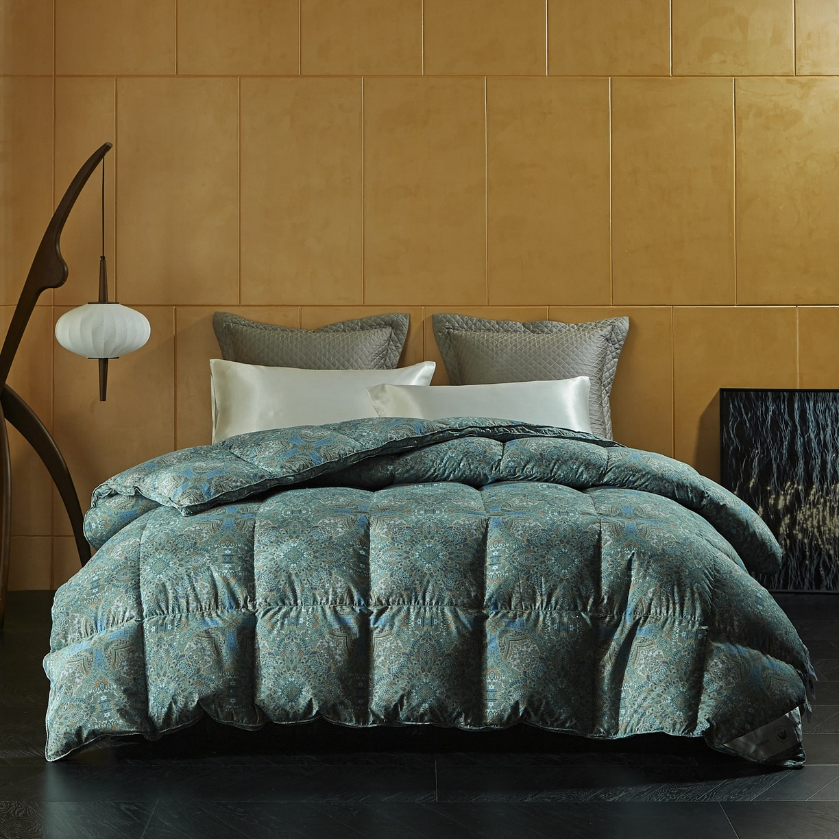 91家纺网 家纺一手货源 找家纺 暖羽屋羽绒馆 2025新款95白鸭绒被芯 罗斯空间 国标鸭绒被 羽绒被子2米双人春秋被 烟雨青