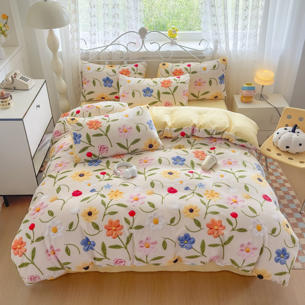 91家纺网 家纺一手货源 找家纺 潮邦创意家居 2025新款5D数码牛奶绒印花系列四件套 郁朵