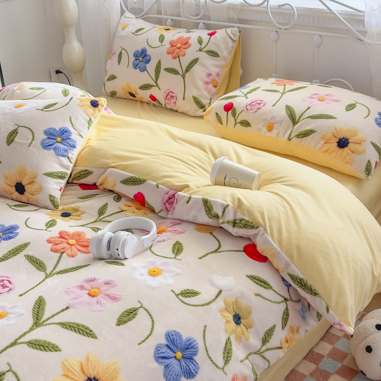 91家纺网 家纺一手货源 找家纺 潮邦创意家居 2025新款5D数码牛奶绒印花系列四件套 郁朵