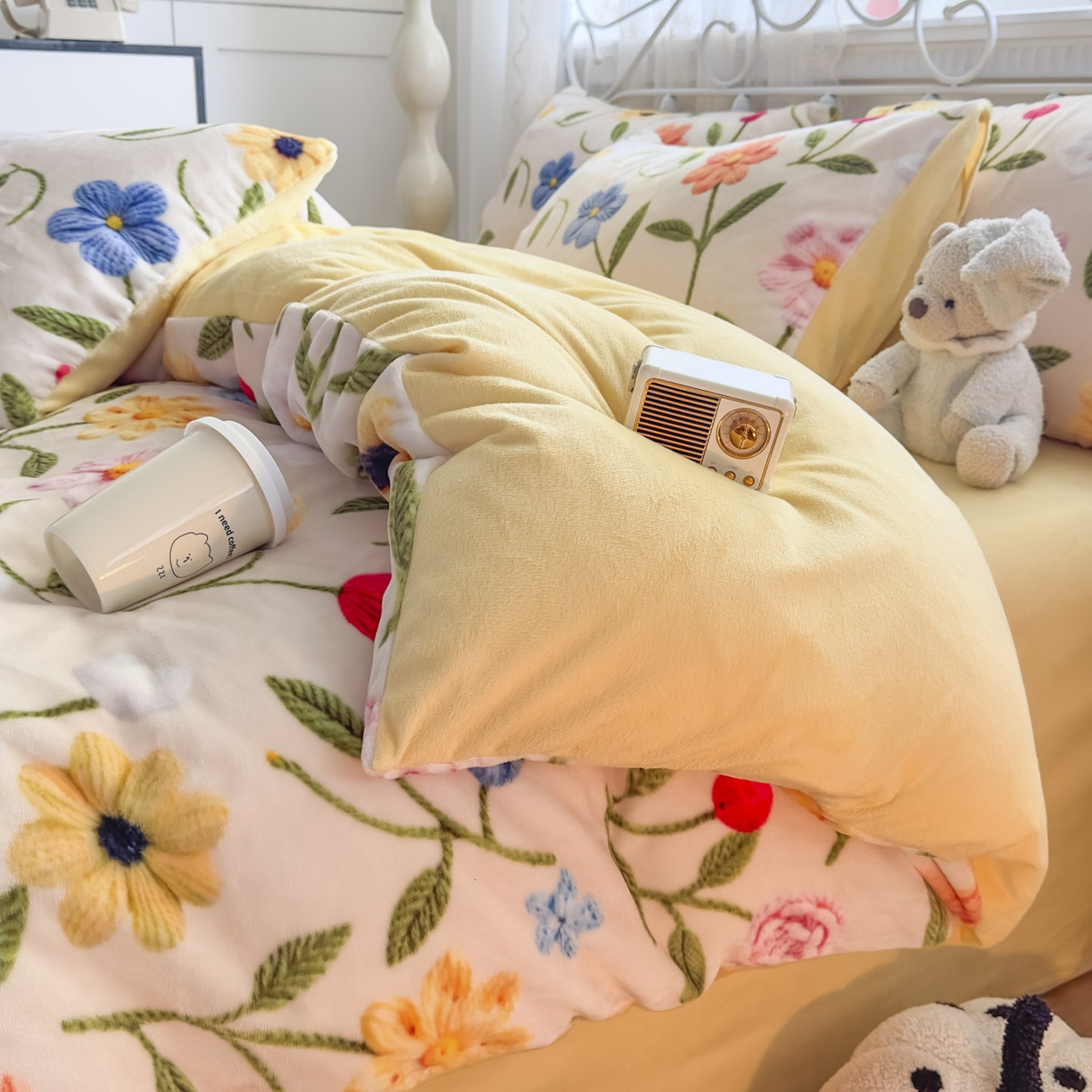 91家纺网 家纺一手货源 找家纺 潮邦创意家居 2025新款5D数码牛奶绒印花系列四件套 郁朵