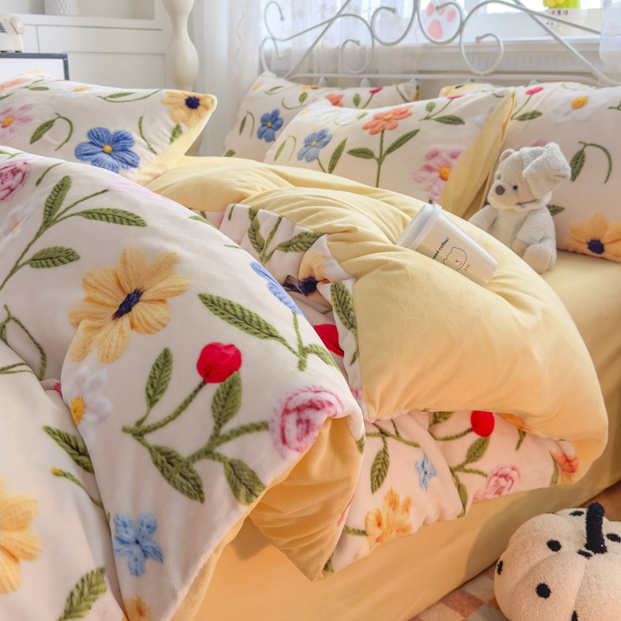 91家纺网 家纺一手货源 找家纺 潮邦创意家居 2025新款5D数码牛奶绒印花系列四件套 郁朵