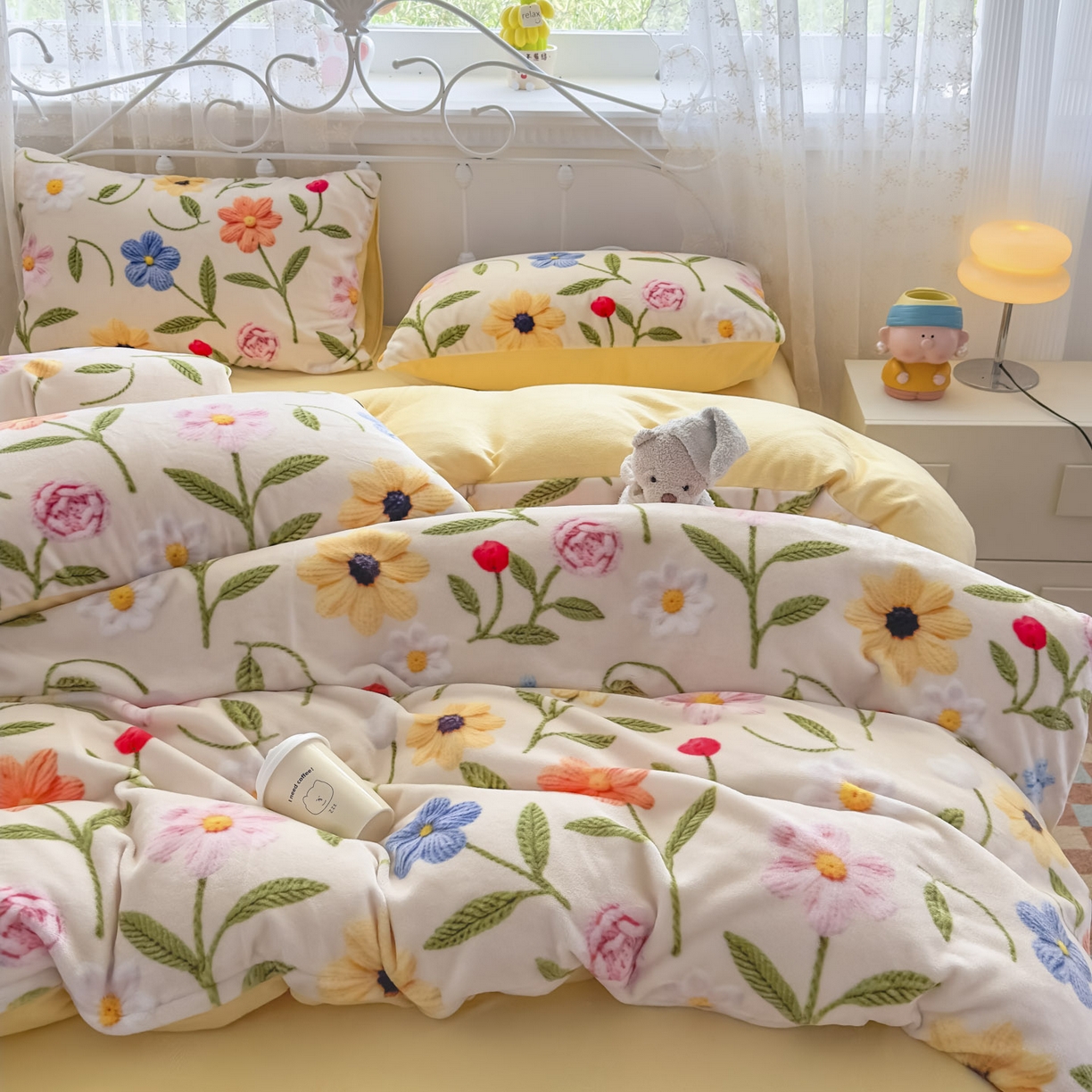 91家纺网 家纺一手货源 找家纺 潮邦创意家居 2025新款5D数码牛奶绒印花系列四件套 郁朵