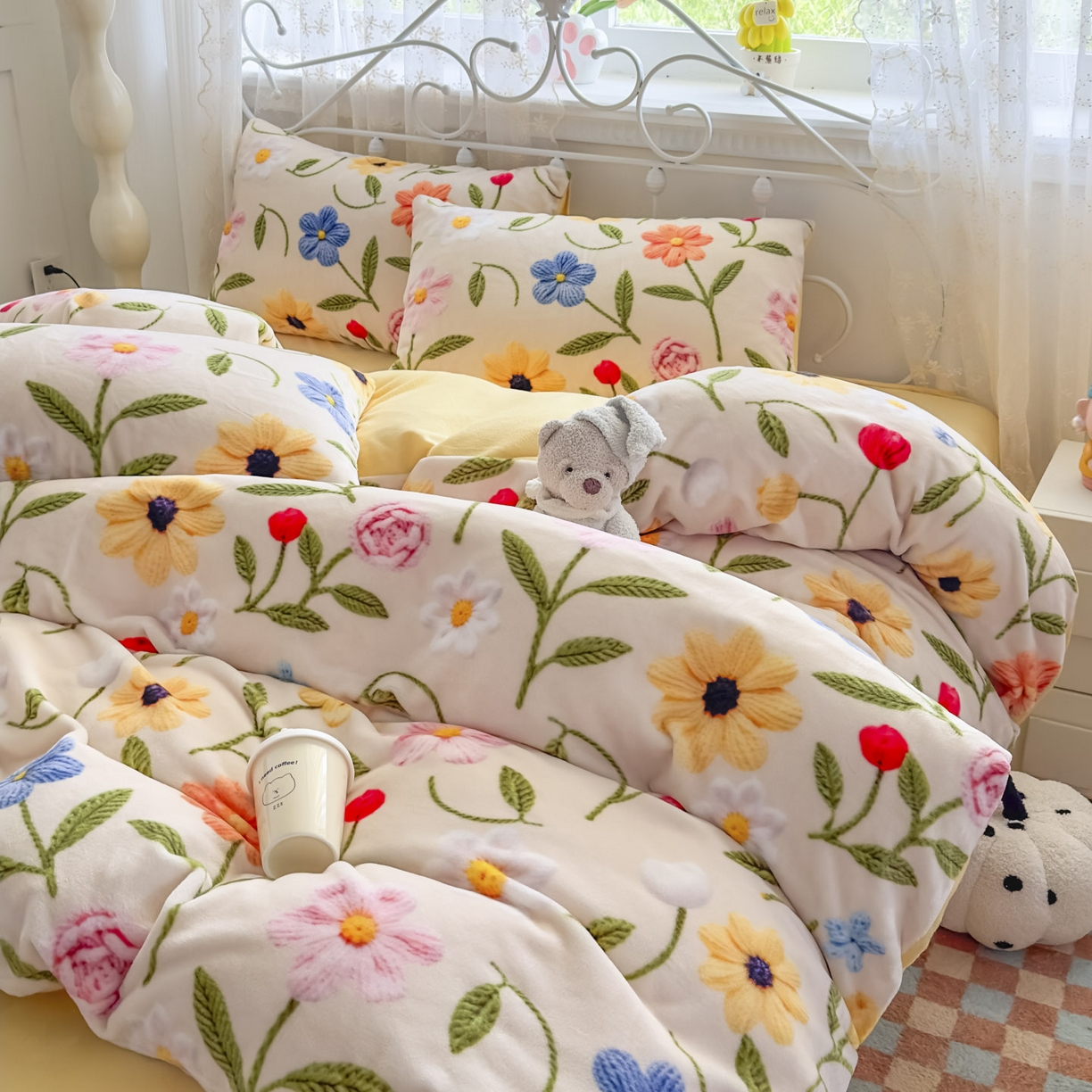 91家纺网 家纺一手货源 找家纺 潮邦创意家居 2025新款5D数码牛奶绒印花系列四件套 郁朵