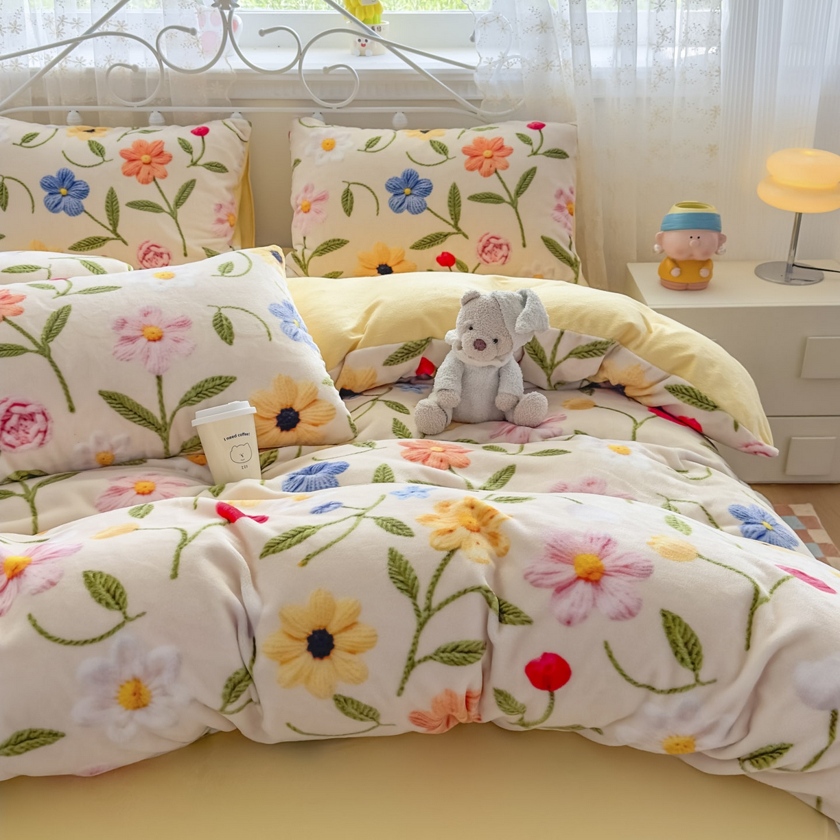 91家纺网 家纺一手货源 找家纺 潮邦创意家居 2025新款5D数码牛奶绒印花系列四件套 郁朵