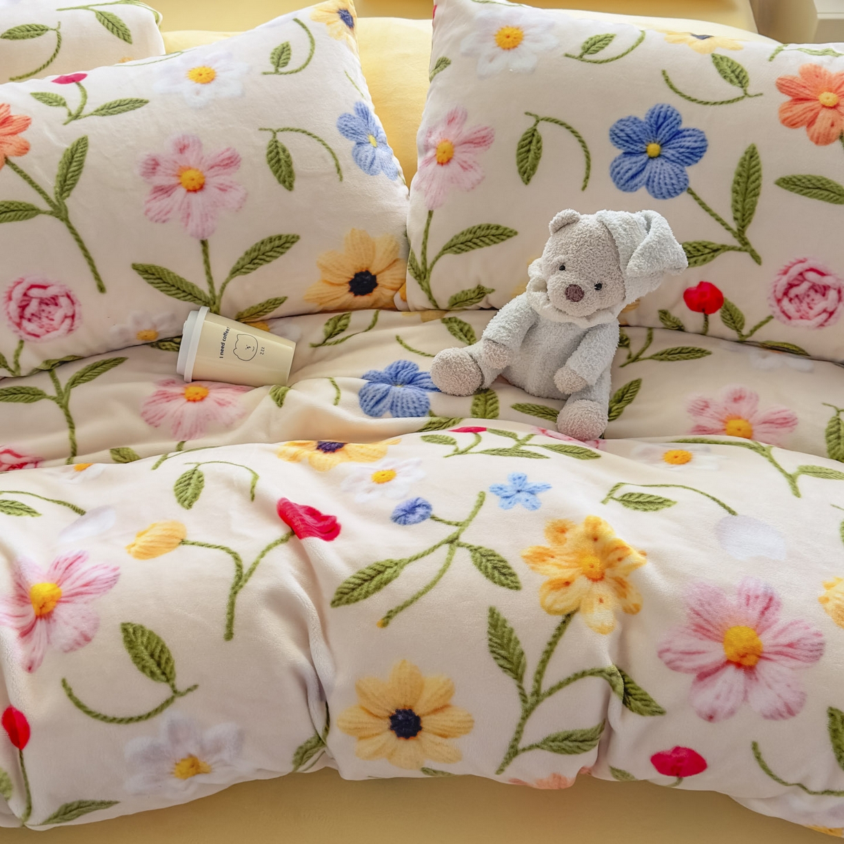 91家纺网 家纺一手货源 找家纺 潮邦创意家居 2025新款5D数码牛奶绒印花系列四件套 郁朵