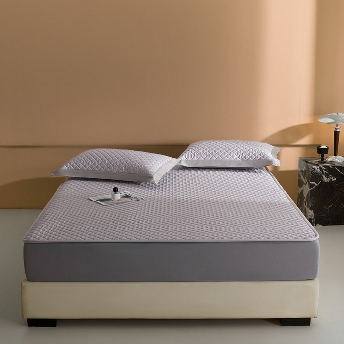 91家纺网 家纺一手货源 找家纺 （总）由有家居 2025新品60S全棉长绒棉绗缝夹棉大豆纤维床垫床褥平铺款床笠款三件套