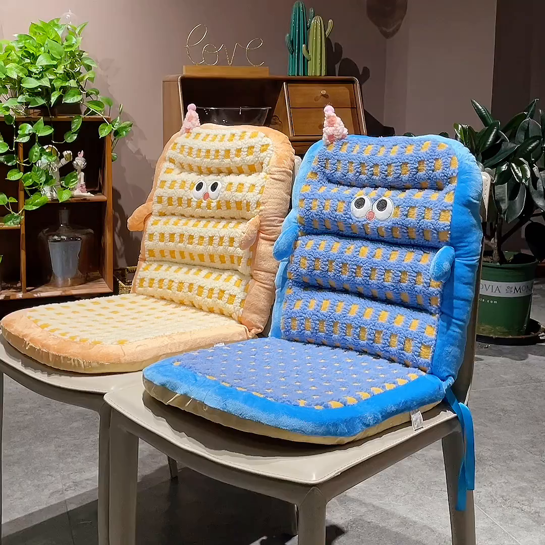 91家纺网 家纺一手货源 找家纺 （总）仟亿莱 2025新款小怪兽羊羔绒横条连体坐垫