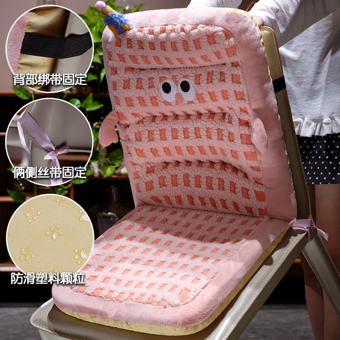 91家纺网 家纺一手货源 找家纺 （总）仟亿莱 2025新款小怪兽羊羔绒横条连体坐垫