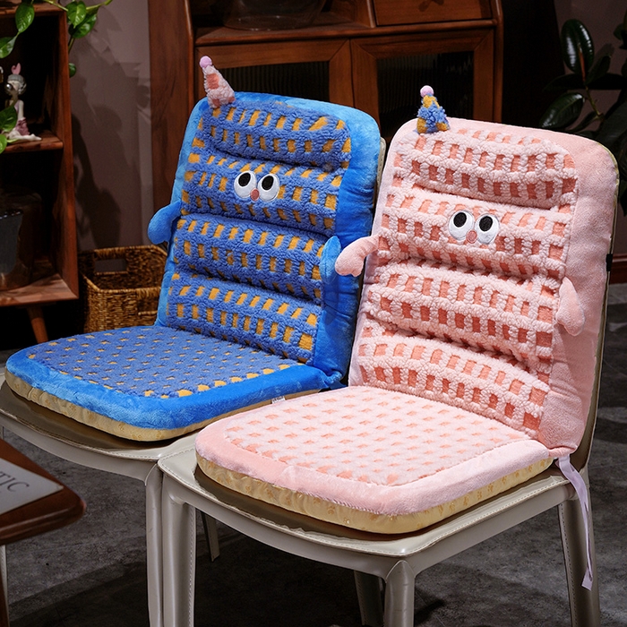 91家纺网 家纺一手货源 找家纺 （总）仟亿莱 2025新款小怪兽羊羔绒横条连体坐垫