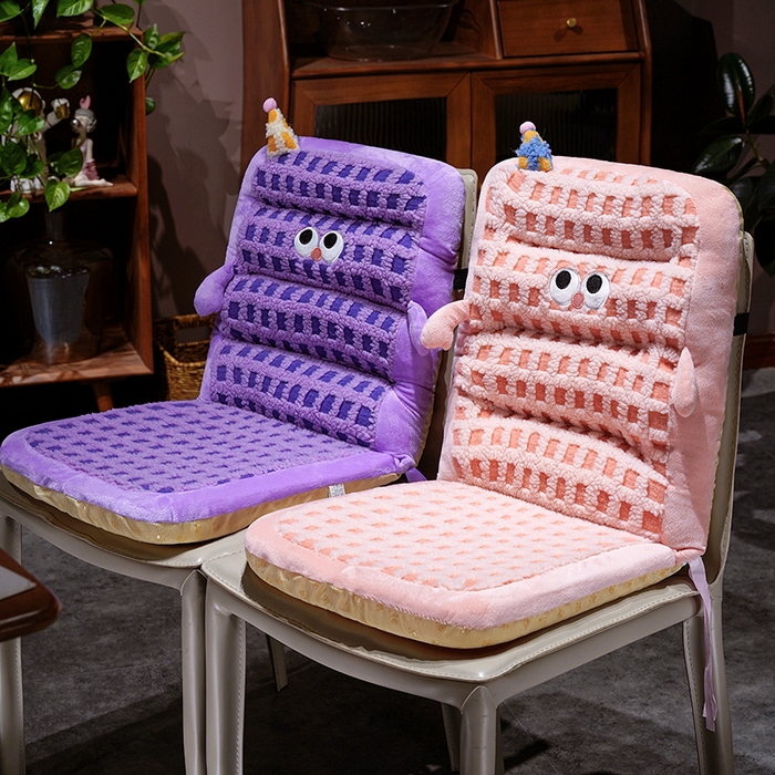 91家纺网 家纺一手货源 找家纺 （总）仟亿莱 2025新款小怪兽羊羔绒横条连体坐垫