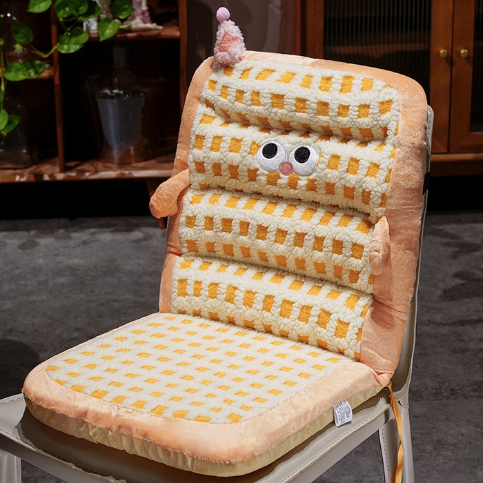 91家纺网 家纺一手货源 找家纺 （总）仟亿莱 2025新款小怪兽羊羔绒横条连体坐垫