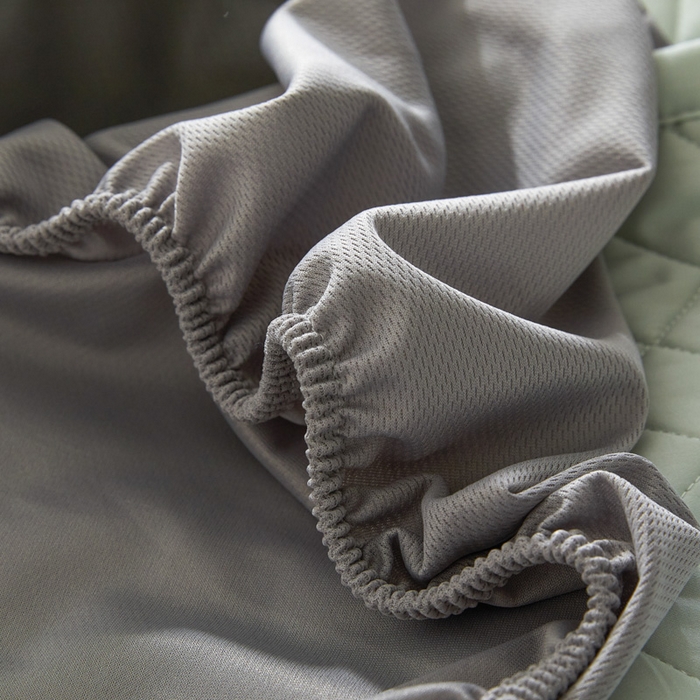 91家纺网 家纺一手货源 找家纺 由有家居 2025新品60S全棉长绒棉绗缝夹棉大豆纤维床垫床褥平铺款床笠款三件套 床笠-海盐绿