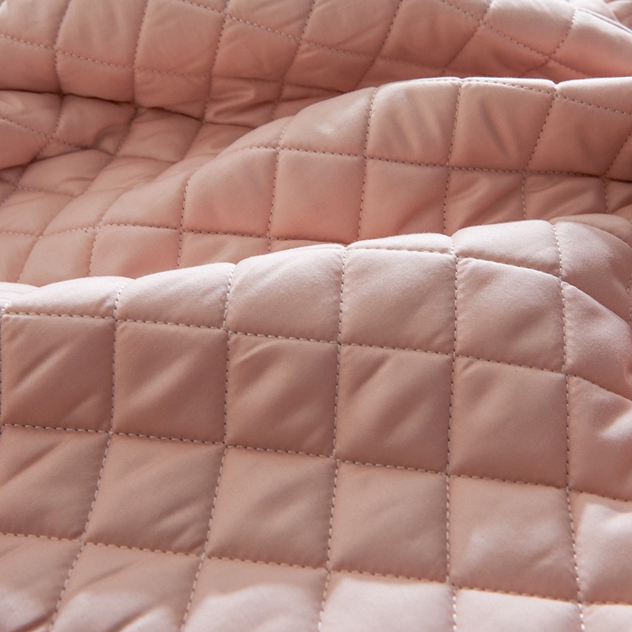 91家纺网 家纺一手货源 找家纺 由有家居 2025新品60S全棉长绒棉绗缝夹棉大豆纤维床垫床褥平铺款床笠款三件套 床笠-樱花粉