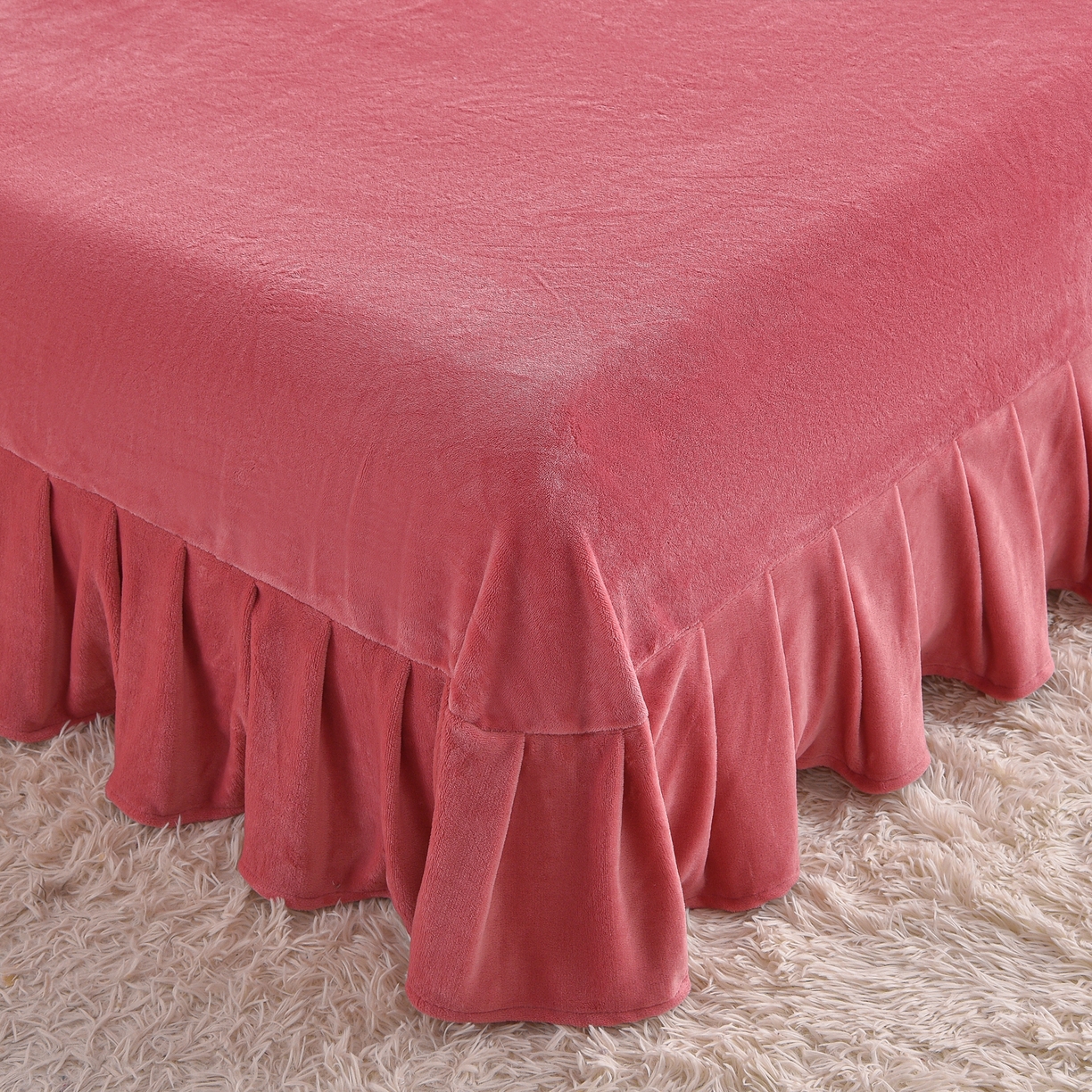 91家纺网 家纺一手货源 找家纺 董成龙家纺 2025新款直播爆款牛奶绒四件套雕花压线款法莱绒四件套11 欧式花-豆沙