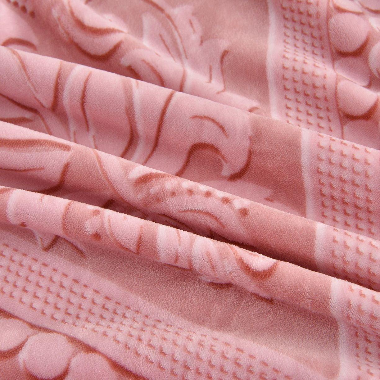 91家纺网 家纺一手货源 找家纺 董成龙家纺 2025新款直播爆款牛奶绒四件套雕花压线款法莱绒四件套11 欧式花-豆沙