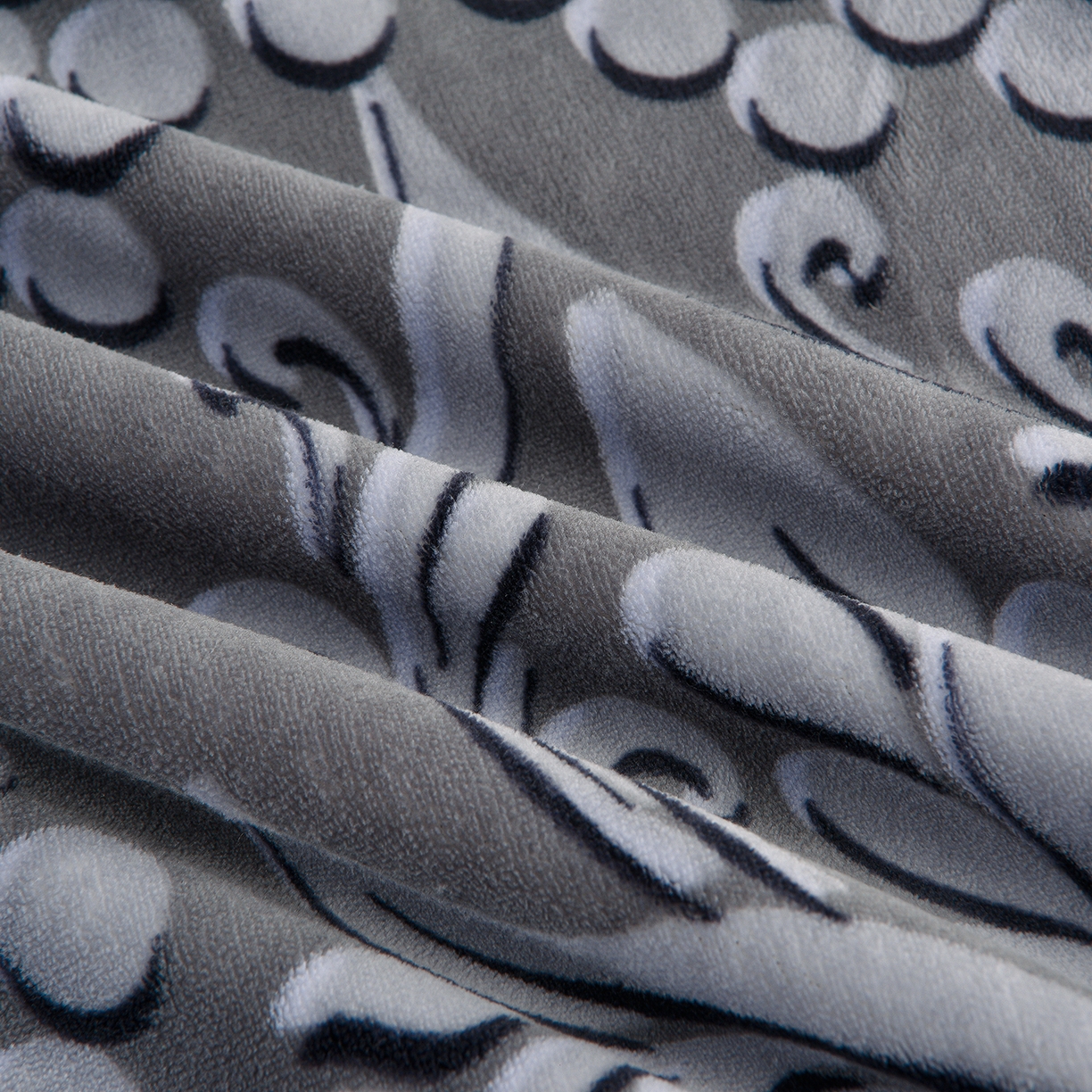 91家纺网 家纺一手货源 找家纺 董成龙家纺 2025新款直播爆款牛奶绒四件套雕花压线款法莱绒四件套11 欧式花-高级灰