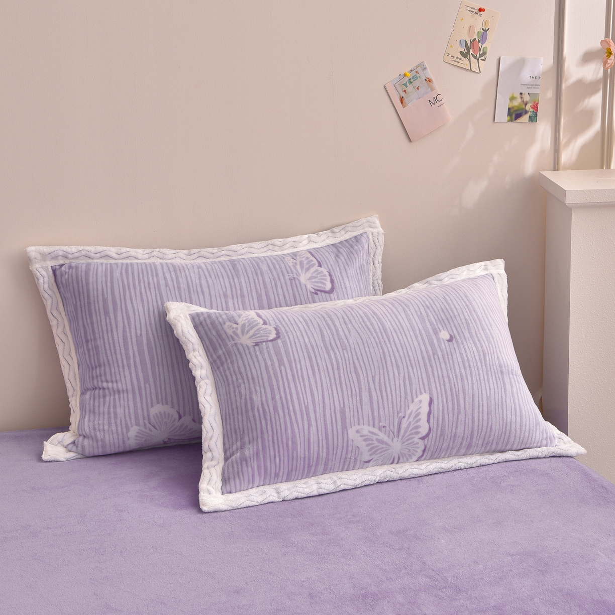 91家纺网 家纺一手货源 找家纺 董成龙家纺 2025新款直播爆款牛奶绒四件套雕花压线款法莱绒四件套11 蝶舞-紫