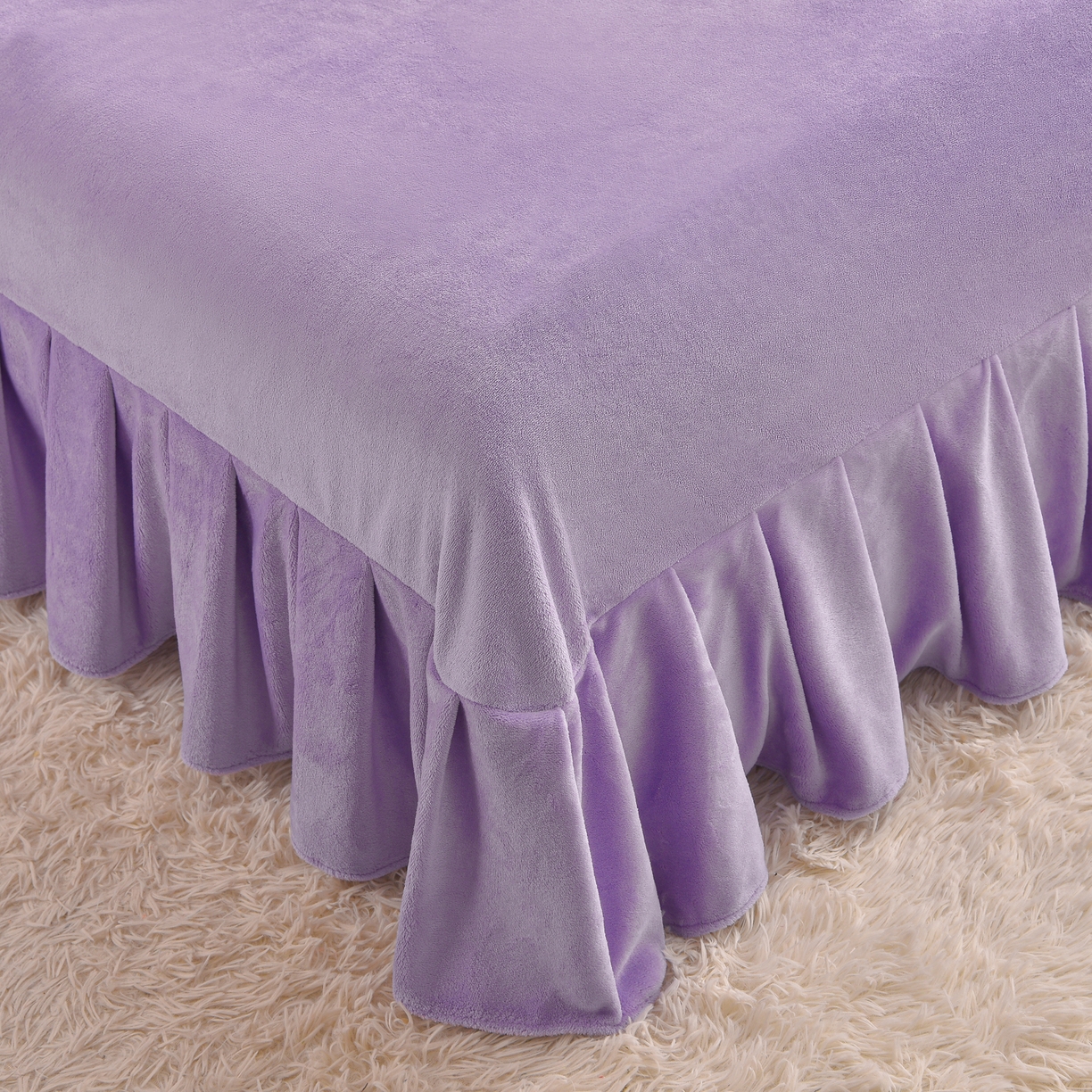 91家纺网 家纺一手货源 找家纺 董成龙家纺 2025新款直播爆款牛奶绒四件套雕花压线款法莱绒四件套11 蝶舞-紫