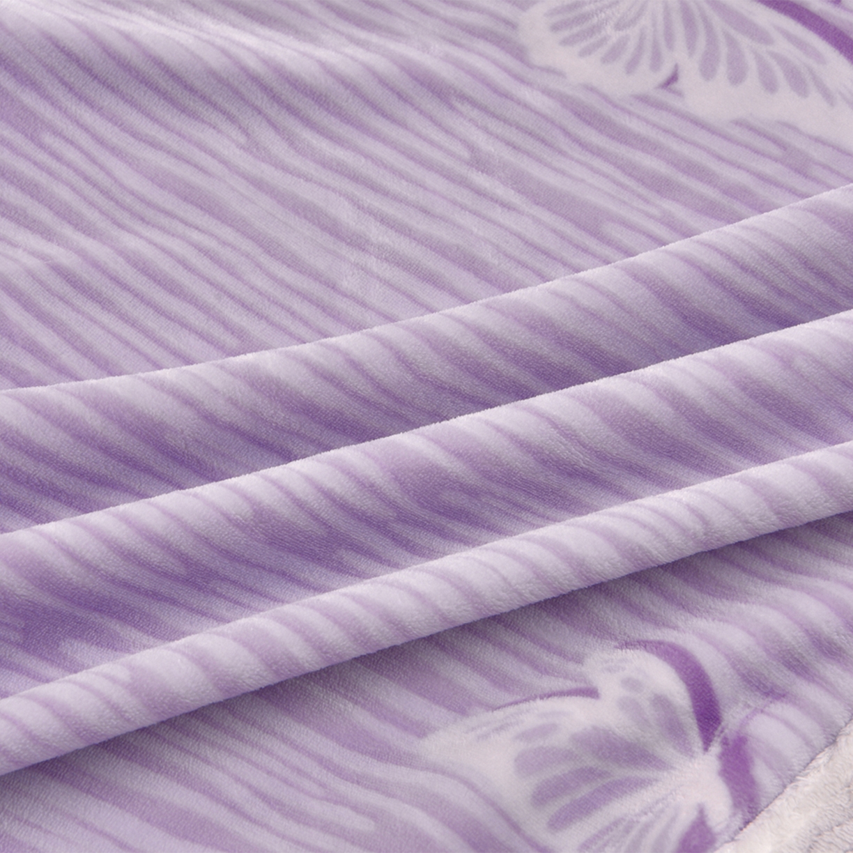 91家纺网 家纺一手货源 找家纺 董成龙家纺 2025新款直播爆款牛奶绒四件套雕花压线款法莱绒四件套11 蝶舞-紫