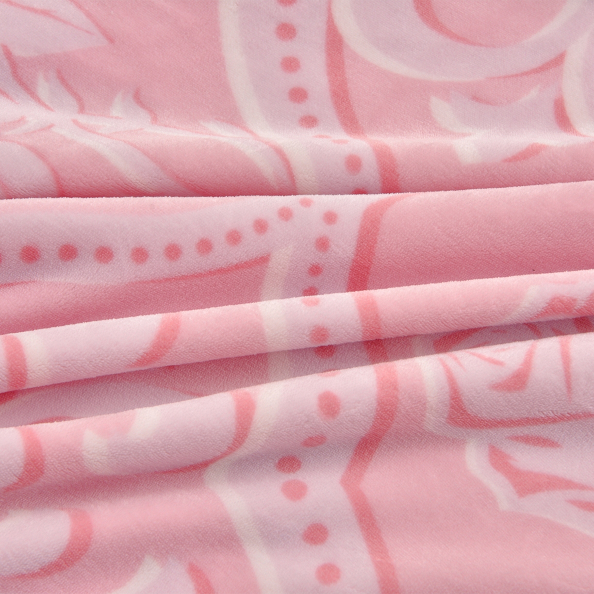 91家纺网 家纺一手货源 找家纺 董成龙家纺 2025新款直播爆款牛奶绒四件套雕花压线款法莱绒四件套11 欧雅-粉