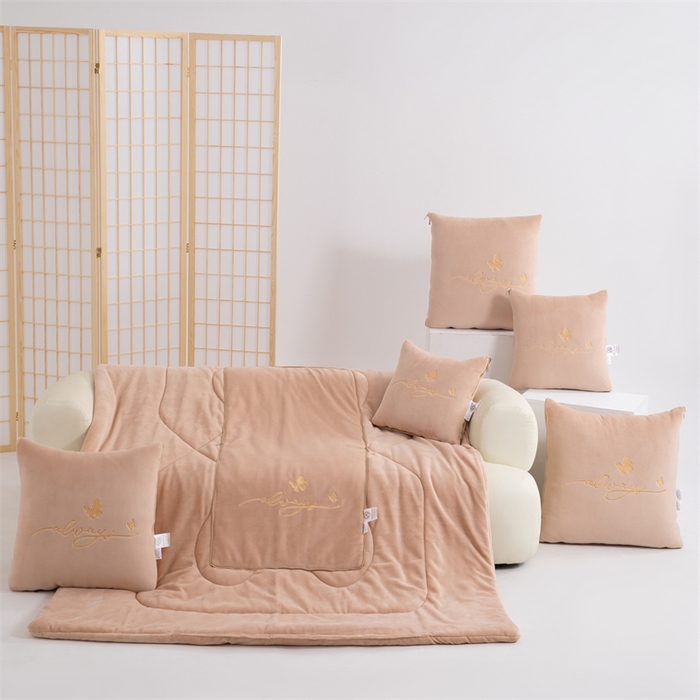 91家纺网 家纺一手货源 找家纺 照世家纺 2025新款蝶影相随牛奶绒多功能抱枕被（控价：不能低于以下：小79，中号99，大139，加大169，超大219.低于零售价的链接，一经发现直接投诉下架，感谢大家的支持） 蝶影相随-咖色