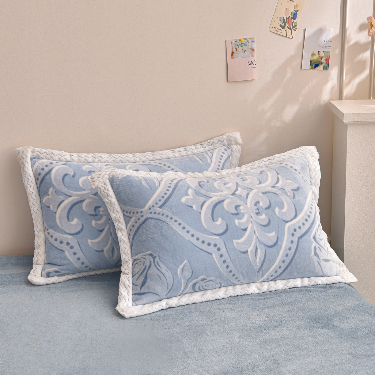 91家纺网 家纺一手货源 找家纺 董成龙家纺 2025新款直播爆款牛奶绒四件套雕花压线款法莱绒四件套11 欧雅-兰