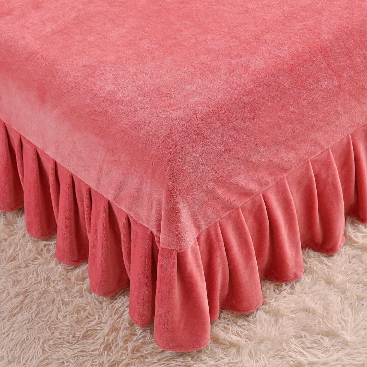 91家纺网 家纺一手货源 找家纺 董成龙家纺 2025新款直播爆款牛奶绒四件套雕花压线款法莱绒四件套11 盛世年华-粉