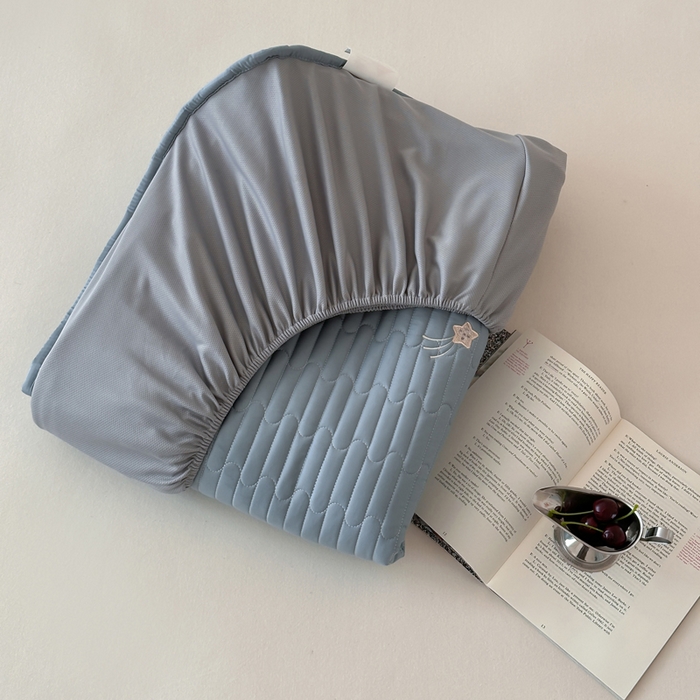 91家纺网 家纺一手货源 找家纺 由有家居 2025新品50S双股全棉长绒棉刺绣绗缝夹棉床笠床垫保护罩三件套 组合图