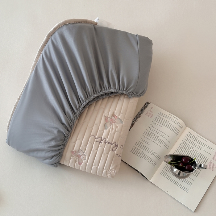 91家纺网 家纺一手货源 找家纺 由有家居 2025新品50S双股全棉长绒棉刺绣绗缝夹棉床笠床垫保护罩三件套 组合图