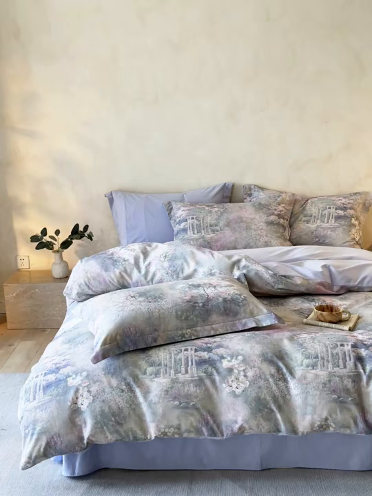 91家纺网 家纺一手货源 找家纺 （总）梦幻之城 2025新款加厚磨毛数码印花四件套