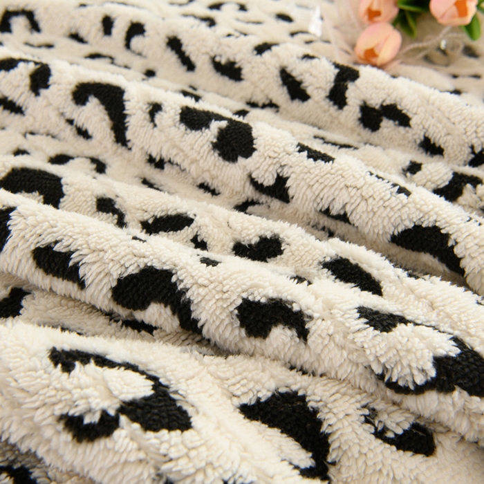 91家纺网 家纺一手货源 找家纺 圣楚家纺 2025新款豹纹羊羔绒双层毯 豹纹