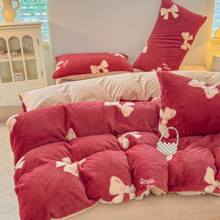 91家纺网 家纺一手货源 找家纺 （总）小叮当家纺仓储工厂店 2025新款印花美拉德兔毛印花单被套 被套单件